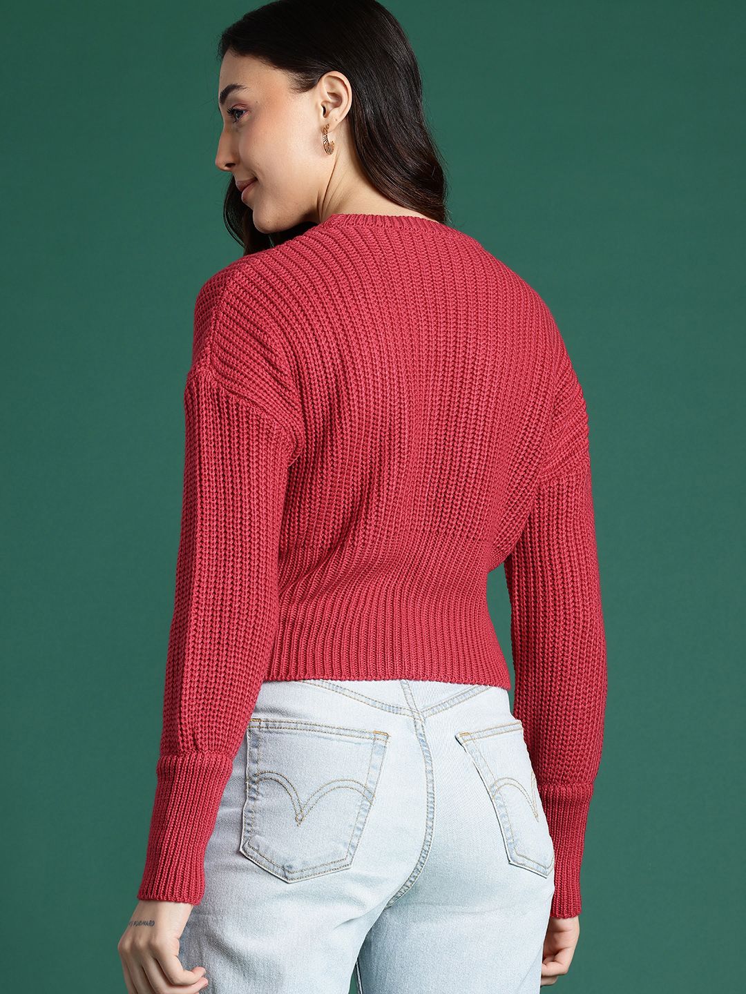 DressBerry Drop Shoulder Acrylic Pullover