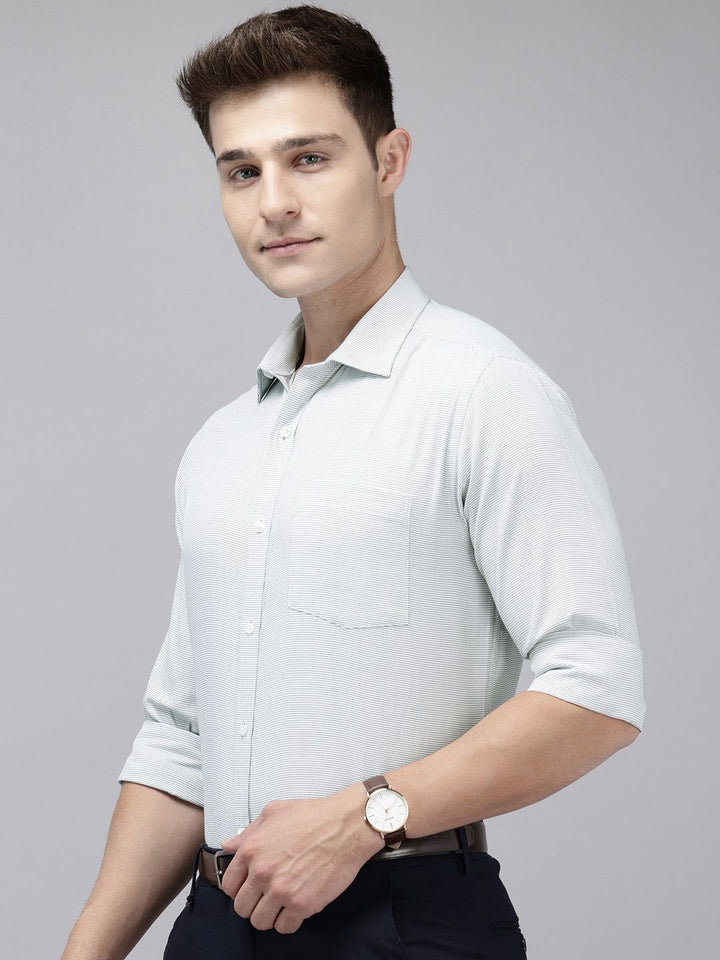 Park Avenue Slim Fit Self Design Textured Opaque Formal Shirt