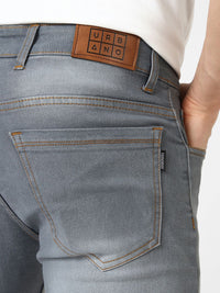 Urbano Fashion Men Grey Slim Fit Light Fade Stretchable Jeans