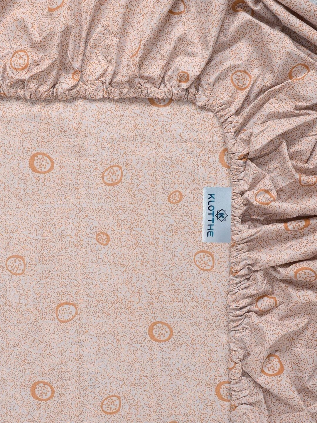 Moda Rapido X KLOTTHE Orange Geometric 300 TC Single Bedsheet with 1 Pillow Covers