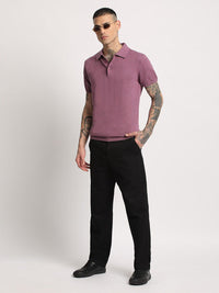 THE BEAR HOUSE Men Solid Regular Fit Cotton Polo Collar T-Shirt