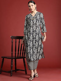 Indo Era Ethnic Motifs Printed Pure Cotton Kurta with Trousers