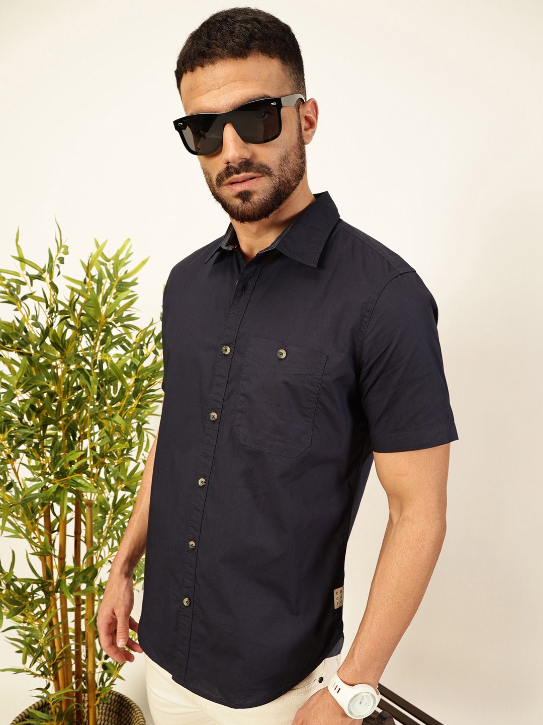 Thomas Scott Men Premium Solid Casual Shirt