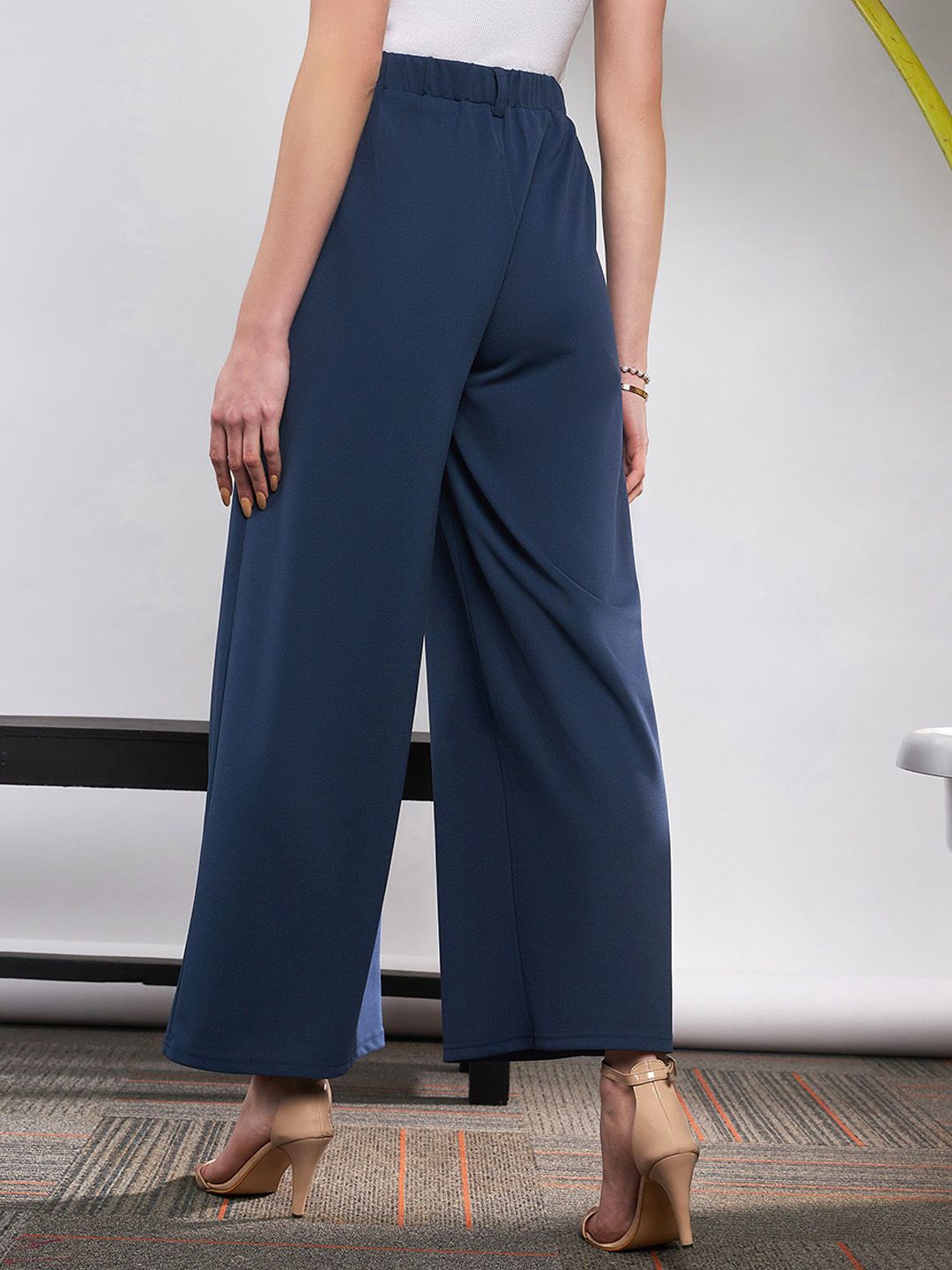 SASSAFRAS Women Flared High-Rise Parallel Trousers