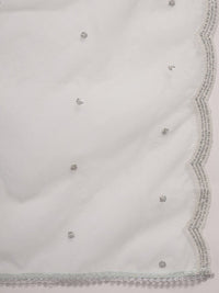 Indo Era Floral Embroidered Sequinned Straight Kurta With Trousers & Dupatta