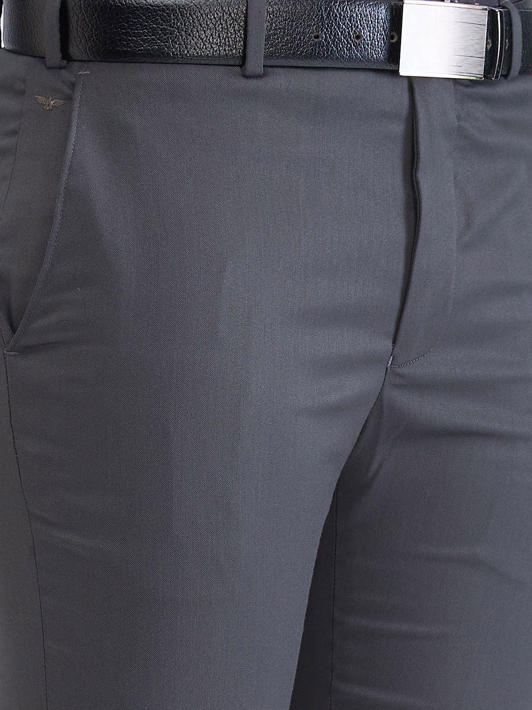 Park Avenue Men Textured Slim Fit Trousers