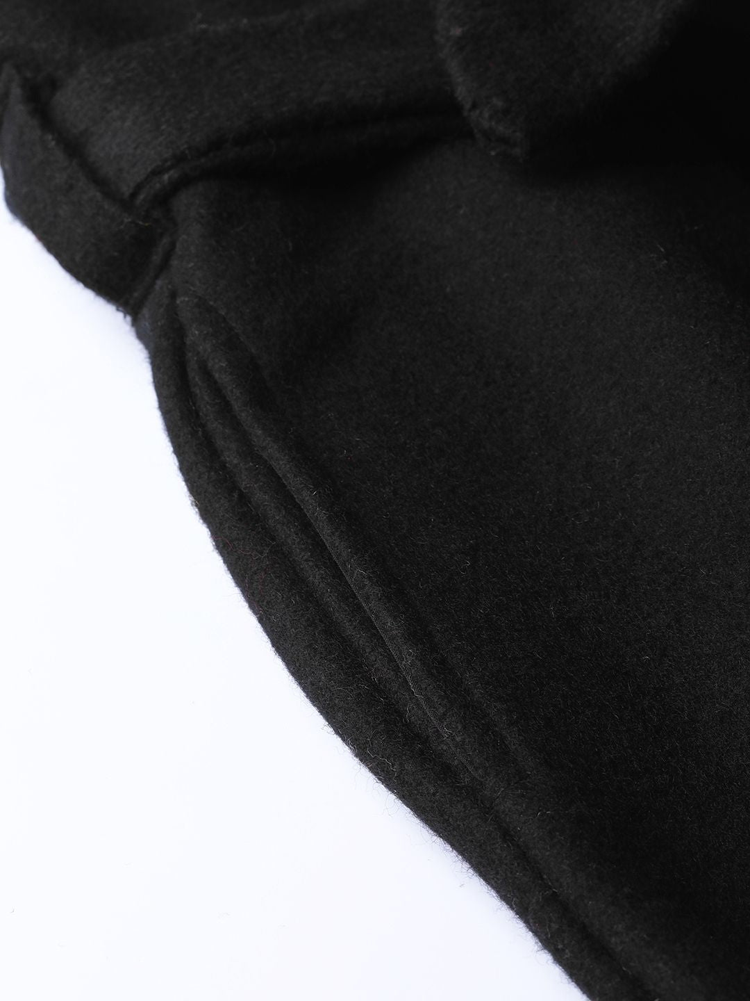 Athena Women Black Solid Overcoat