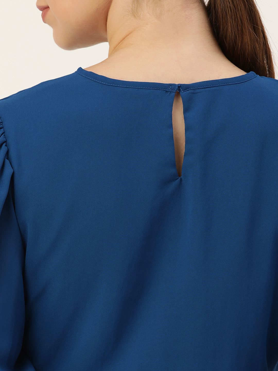 AND Sequined Puff Sleeve A-Line Top