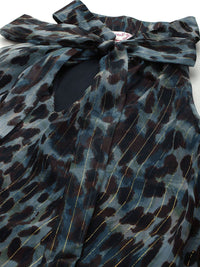 all about you Animal Print Tie-Up Neck Top