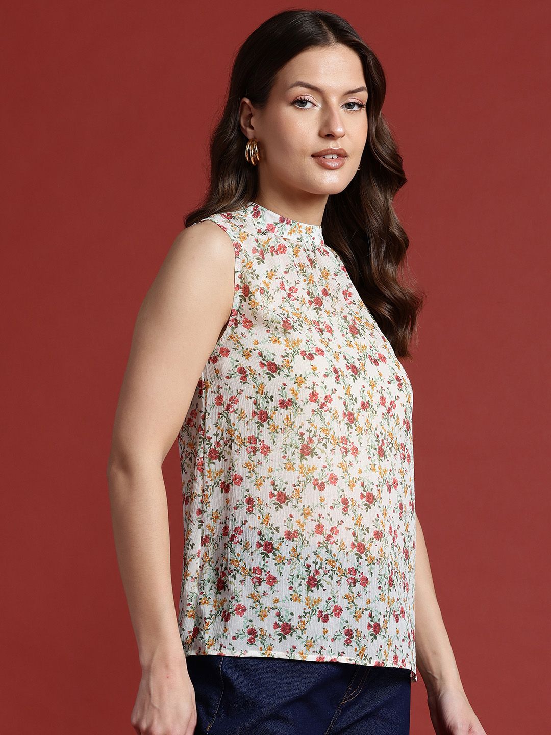 all about you Floral Print Sheer Top