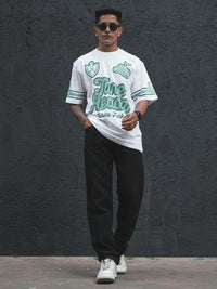 Powerlook Men Typography Printed Oversized T-shirt