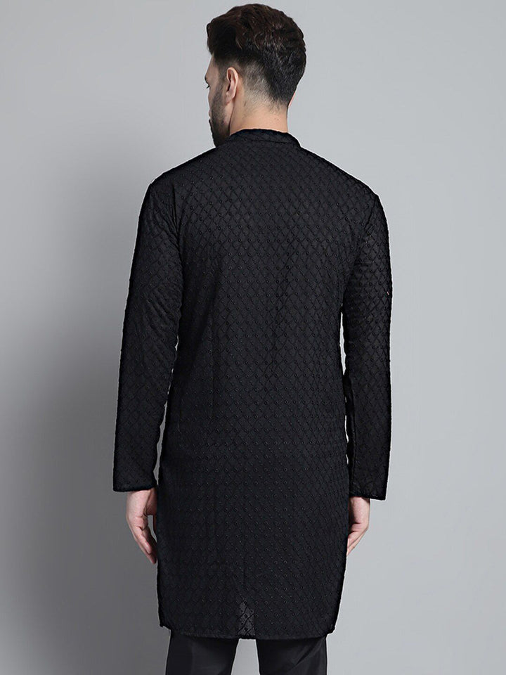 Jompers Geometric Embroidered Straight Pure Cotton Kurta