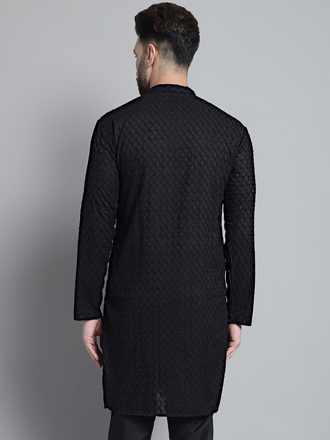 Jompers Geometric Embroidered Straight Pure Cotton Kurta