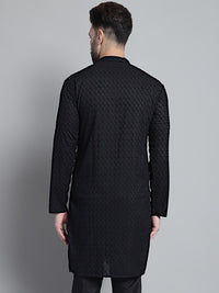Jompers Geometric Embroidered Straight Pure Cotton Kurta