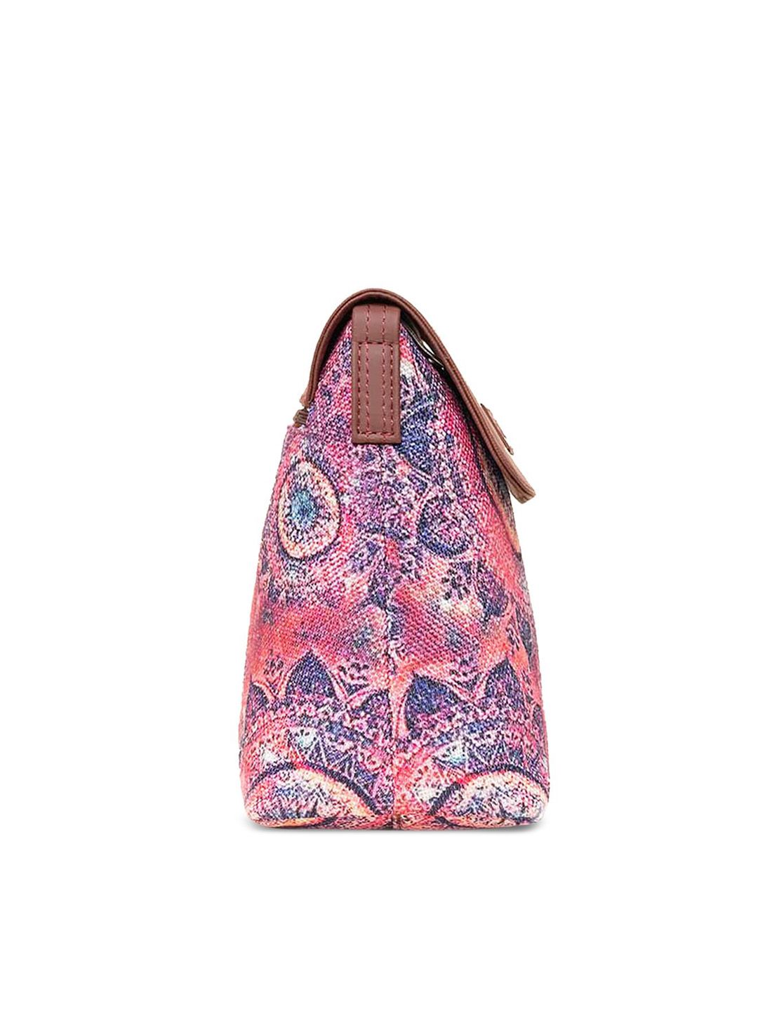 ZOUK Pink Printed Bucket Sling Bag