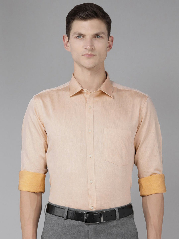 Park Avenue Men Slim Fit Micro Ditsy Geometric Opaque Self Design Pure Cotton Formal Shirt