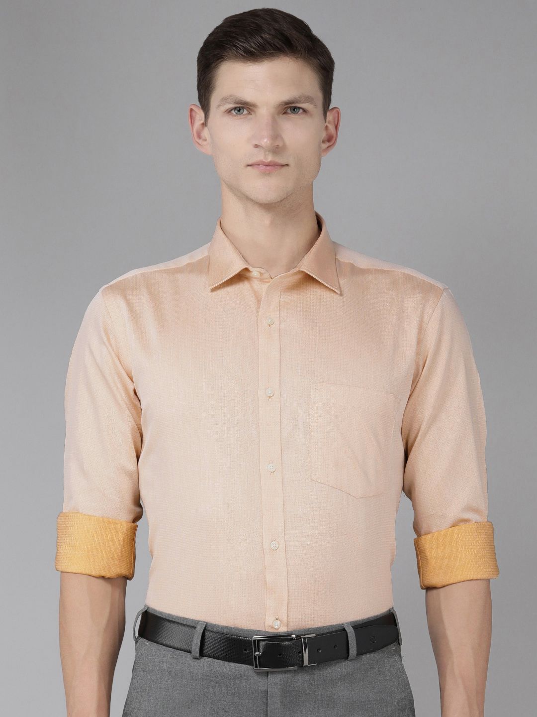 Park Avenue Men Slim Fit Micro Ditsy Geometric Opaque Self Design Pure Cotton Formal Shirt