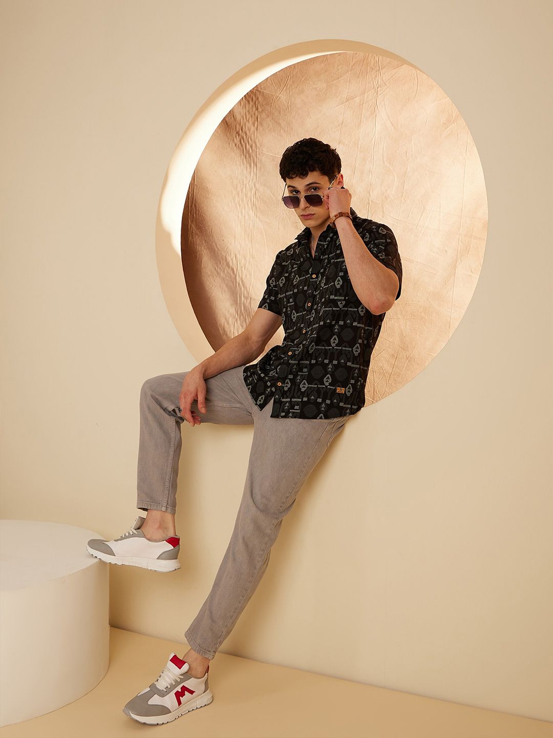 DENNISON Smart Block Printed Casual Shirt
