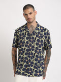 THE BEAR HOUSE Regular Fit Floral Printed Cuban Collar Casual Shirt