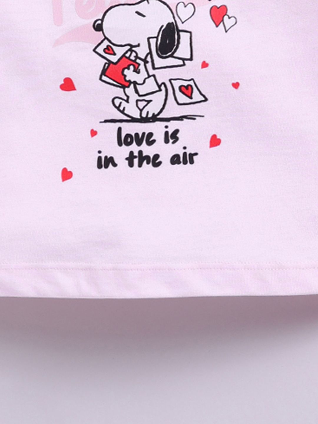 Happy Faces Girls Snoopy Print Drop-Shoulder Sleeves Pure Cotton T-shirt