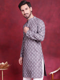 Jompers Geometric Embroidered Pure Cotton Chikankari Kurta