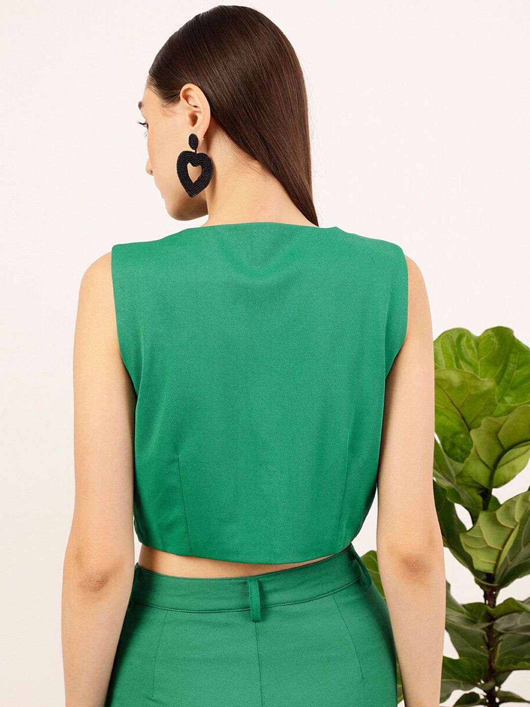 STREET 9 Women V-Neck Woven Waistcoat