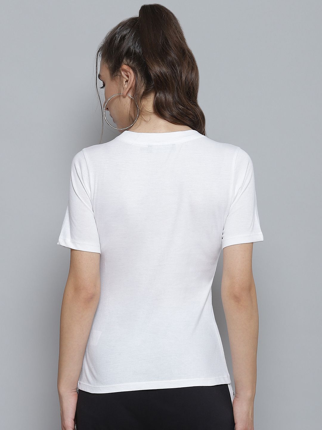 SASSAFRAS Women White Typography Printed Cotton T-shirt