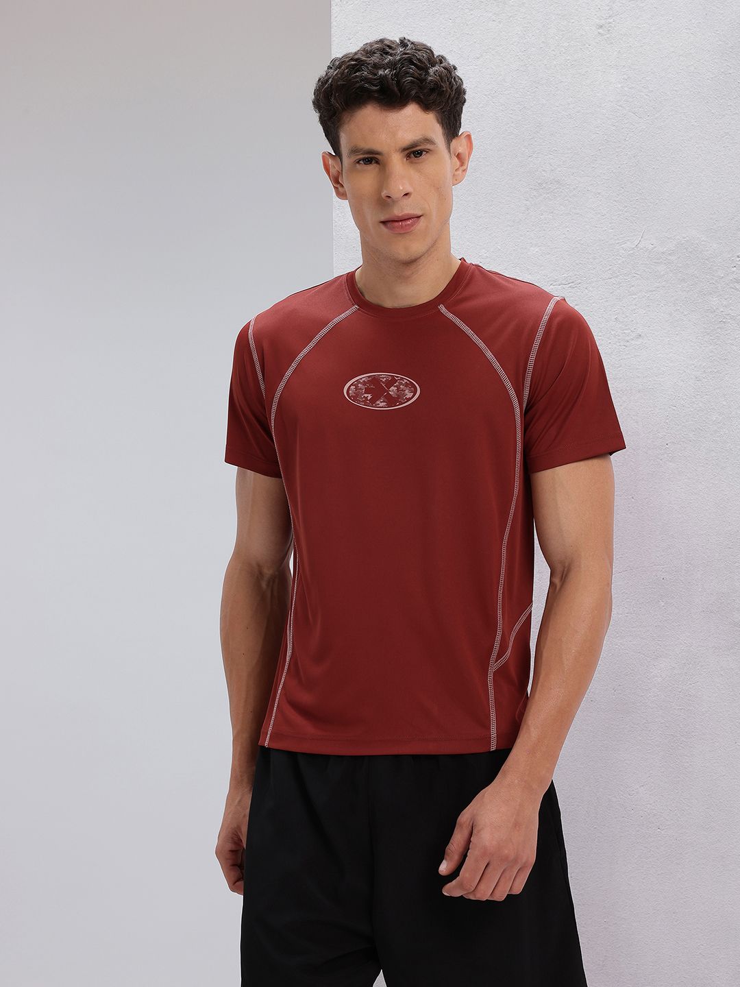 HRX by Hrithik Roshan Contrast Stitch Rapid-Dry Training T-shirt