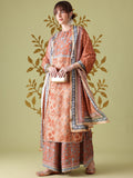 Anouk Indie Floral Printed Keyhole Neck Kurta with Palazzos & Dupatta