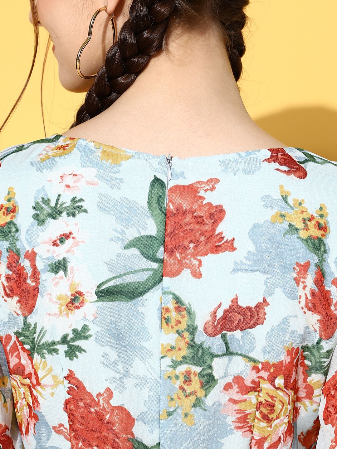 Berrylush Women Deep Blue Printed Playsuit