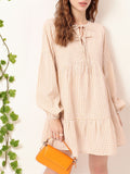 DressBerry Preppy Chic Checked Tie-Up Neck A-line Mini Dress