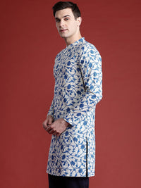 Anouk Men Floral Printed Mandarin Collar Pure Cotton Kurta