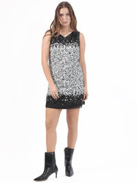 RAREISM Embellished Sleeveless A-Line Mini Party Dress