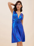 Antheaa V-Neck Gathered or Pleated Sheath Dress