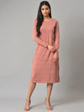 W A-Line Midi Acrylic Dress