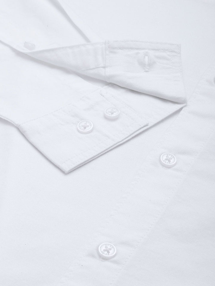 THE BEAR HOUSE Solid Slim Fit Pure Cotton Casual Shirt