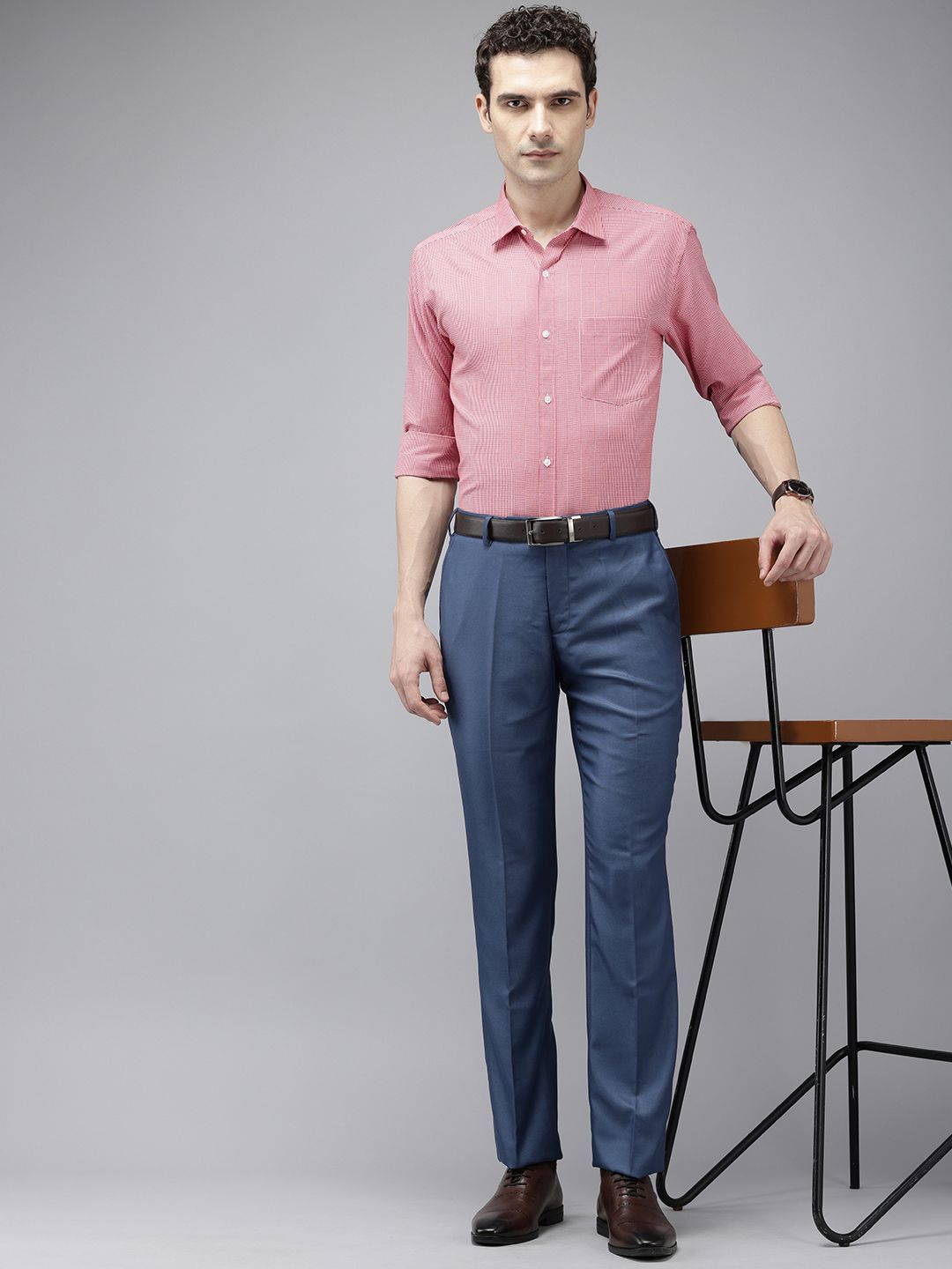 Park Avenue Slim Fit Micro Checked Formal Shirt