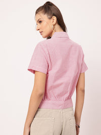 DressBerry Edgy Elegance Pinstripes Short Sleeve Shirt