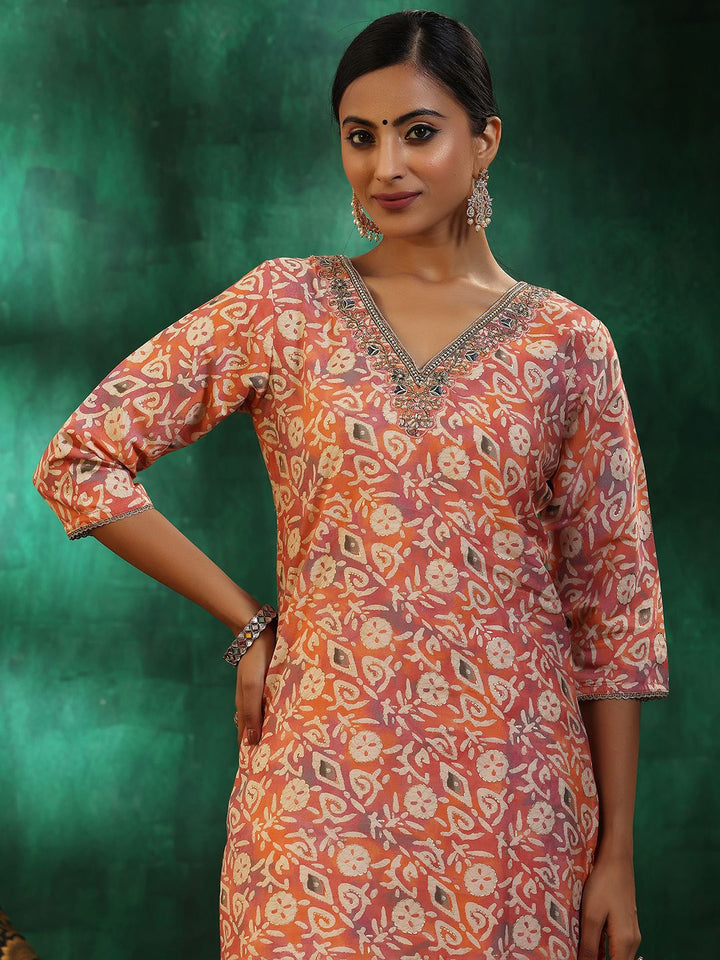 Libas Women Ethnic Motifs Printed Regular Beads and Stones Kurta with Palazzos & With Dupatta