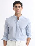 RARE RABBIT Men Cadmi Mandarin Collar Slim Fit Cotton Shirt