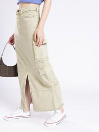DressBerry Versatile Vogue Cargo Style Denim Maxi Skirt