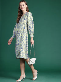 DressBerry Floral Print Satin Wrap Dress