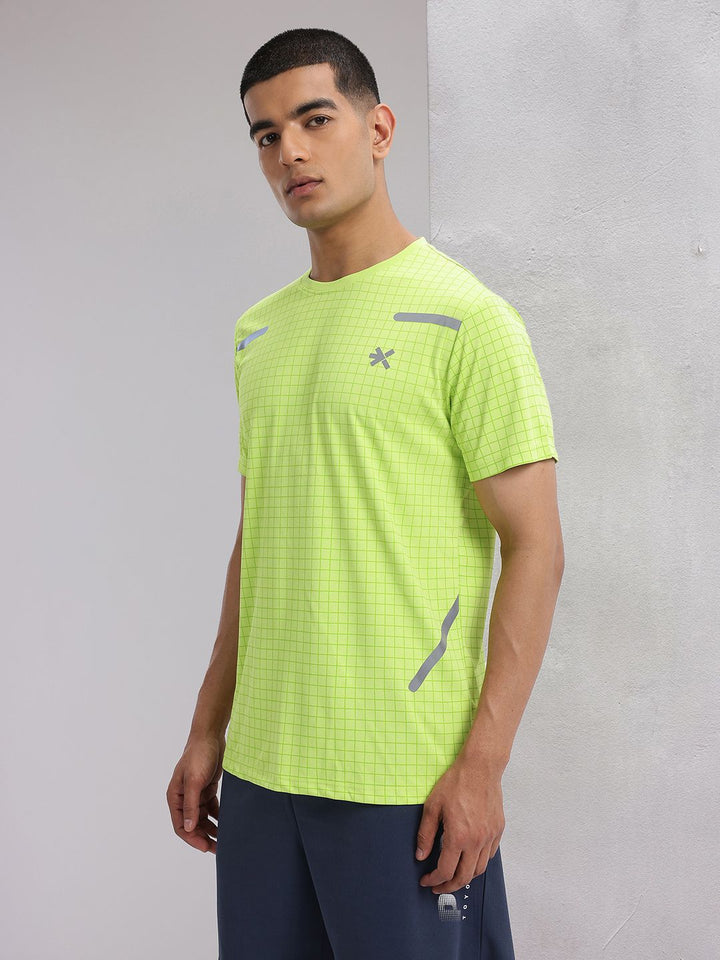 HRX by Hrithik Roshan Checked Rapid-Dry Running T-shirt