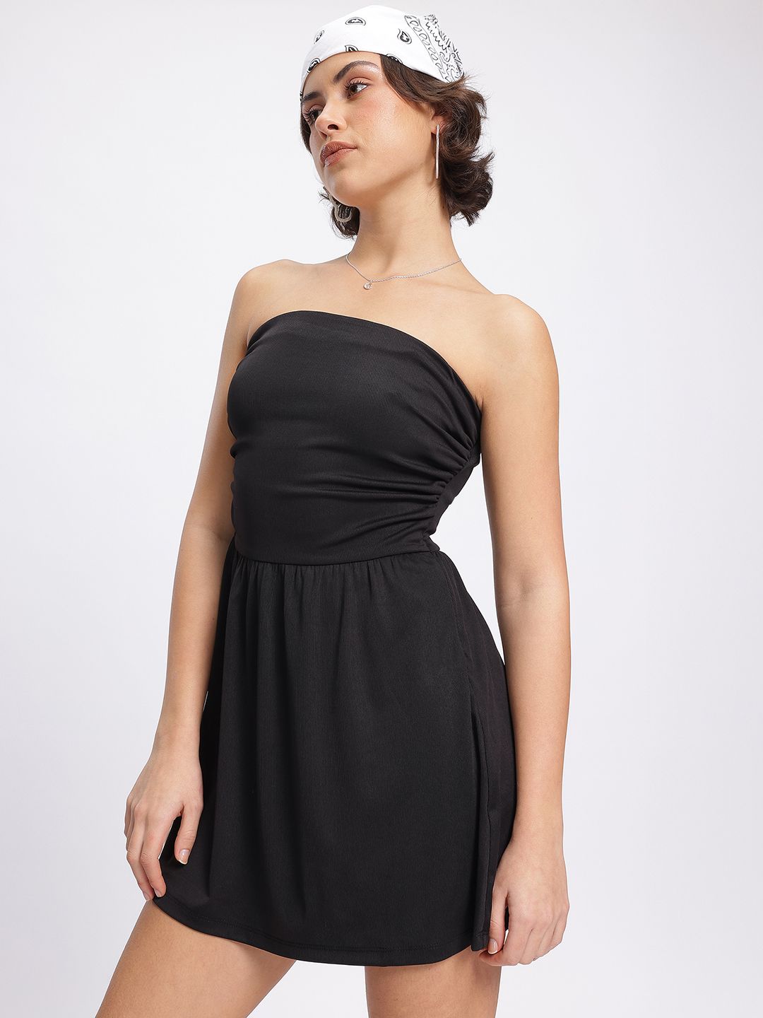 DressBerry Polished Sass Mini Bandeau Dress