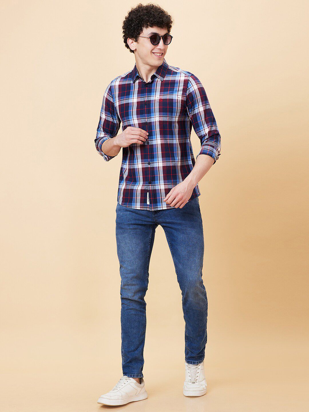 Being Human Slim Fit Tartan Checks Casual Shirt