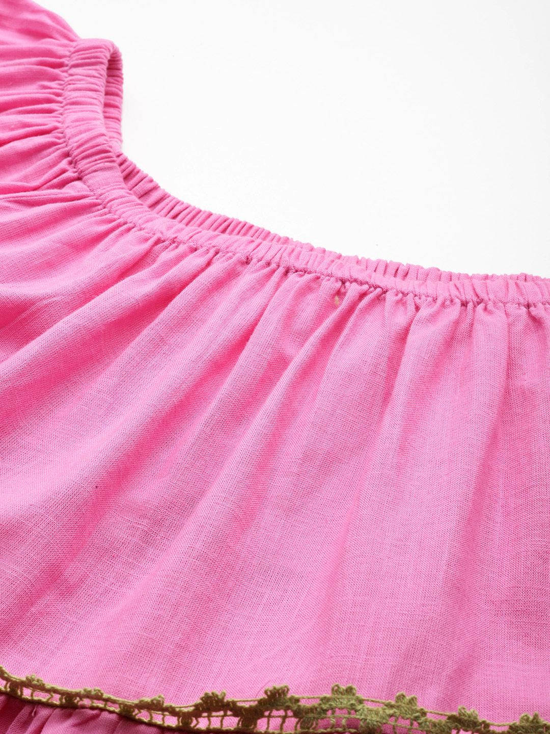 DressBerry Lace Inserts Cotton A-Line Dress