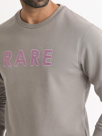 RARE RABBIT Men Robbs Logo Print Round Neck Sweatshirt