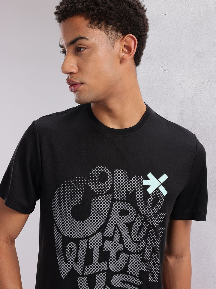 HRX by Hrithik Roshan Couple Collection Typography Printed Rapid-Dry Running T-shirt