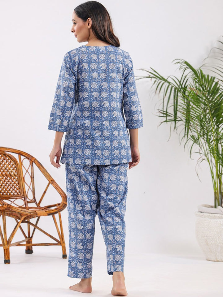 SANSKRUTIHOMES Printed Pure Cotton Night Suit