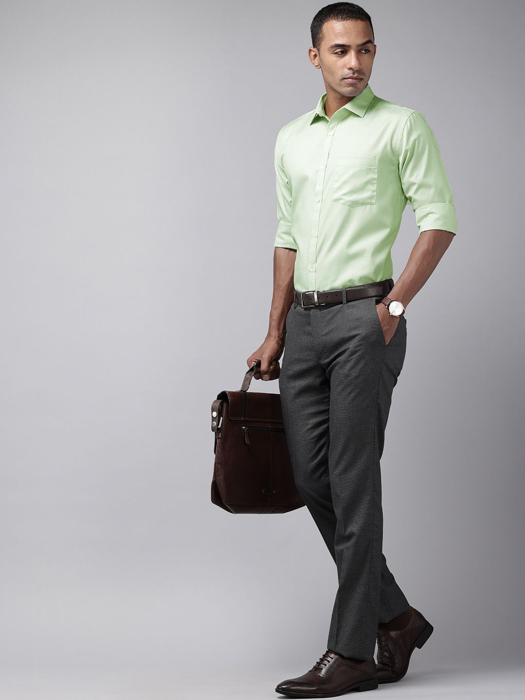 Park Avenue Self Design Slim Fit Textured Formal Shirt